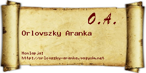 Orlovszky Aranka névjegykártya