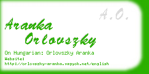 aranka orlovszky business card